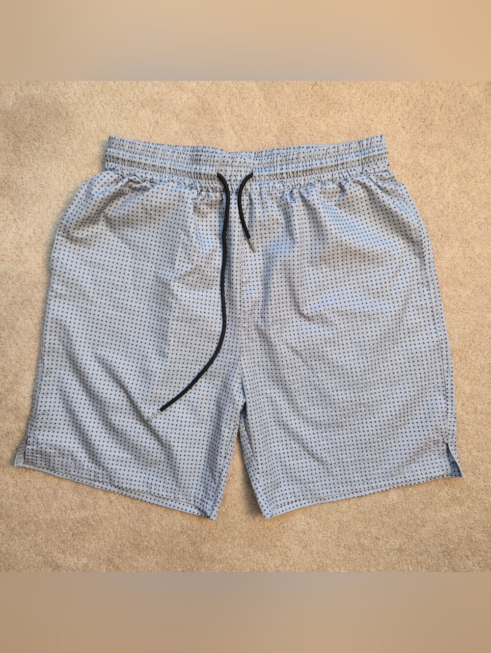 Coofandy Running Gym Shorts Mens Size Medium Gray Zip Pocket Nylon Stretch